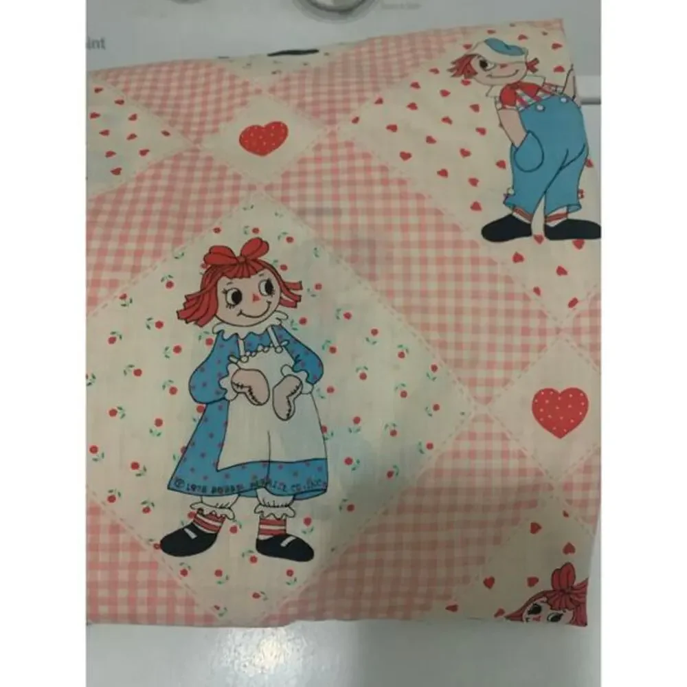 2 Vintage Raggedy Ann Andy Curtain Panels
